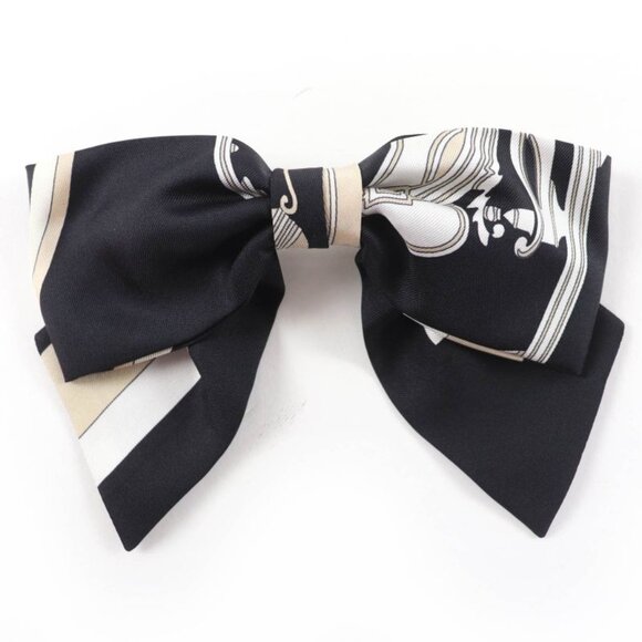 Hermes Grenelle Exlibris Barrette Silk Ribbon Hair